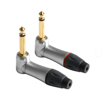 Fabrik-Großhandel Farbiger Nickel-Schwarz Audio 6,35mm Mono-Stereo-Steckeradapter für Gitarre