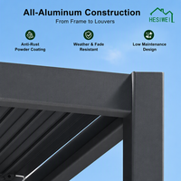 HESIWEI Supports de Pergola 6x6 – Kit de Connecteurs de Profilés en Aluminium pour Base de Poteau et Cadre – Quincaillerie pour Toit de Pergola à Lames Métalliques