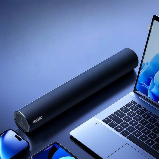 MQ Wireless Soundbar Speaker Desktop Computer Audio System Fabric Design Powerful Bass Loud Sound Custom Logo