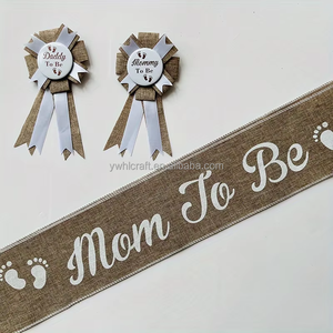 Rubans de récompense personnalisés HL Creation avec badges épinglables OEM ODM motif Future Maman pour fêtes de révélation du sexe et célébrations - Product Image 1