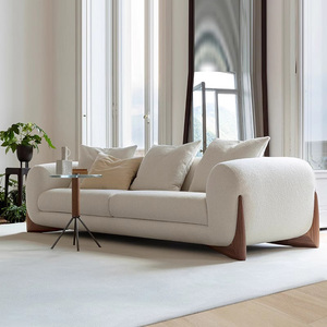 Ensemble de canapé en tissu crème de luxe français simple pour le salon de l'hôtel canapé-lit d'angle à trois places à <span class=keywords><strong>prix</strong></span> économique - Product Image 2