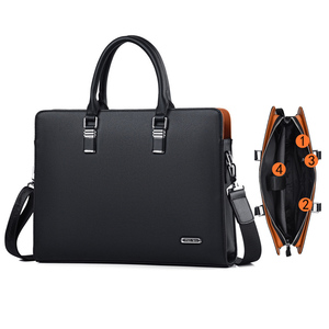 Sac à bandoulière professionnel en cuir PU imperméable de haute qualité pour <span class=keywords><strong>avocat</strong></span>, étudiant, ordinateur portable, mallette - Product Image 1