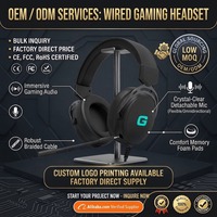 Casque de jeu ODM OEM avec éclairage RGB, faible latence, design supra-auriculaire, charge Type-C pour PC