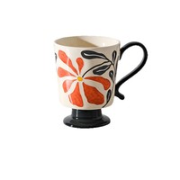 Mug en porcelaine rétro gaufré résistant à la chaleur avec cuillère, compatible micro-ondes, design moderne et minimaliste, pour usage domestique, cadeau idéal pour les mariages