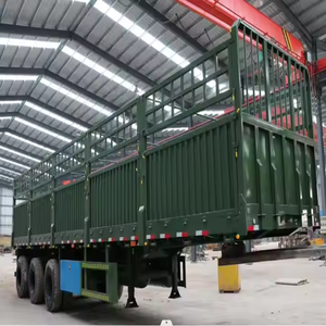 Semirremolque de plataforma lateral de 60 toneladas, 3 ejes, con sistema de frenos neumáticos para construcción y productos agrícolas - Product Image 3