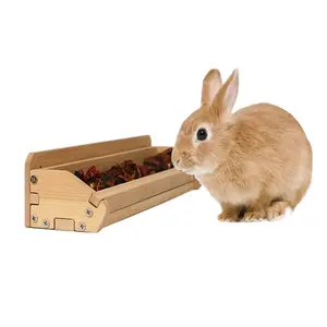 Legend Bamboo Small Animal Feeder Box Hanging Rabbit Food Bowl Chinchilla Cage Feeder Bowl For Chinchilla Guinea Pig Rabbit