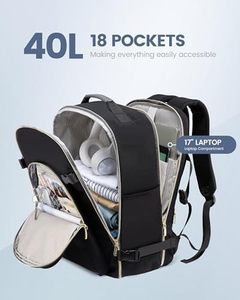Mochila <span class=keywords><strong>de</strong></span> viaje a la moda <span class=keywords><strong>de</strong></span> 40L, impermeable, grande, <span class=keywords><strong>de</strong></span> 17 pulgadas compartimento para portátil, 3 cubos <span class=keywords><strong>de</strong></span> embalaje, cierre <span class=keywords><strong>de</strong></span> cremallera, vuelo aprobado por negocios - Product Image 3