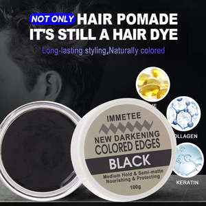 Cire coiffante noire personnalisée à tenue forte, gel coiffant imperméable, <span class=keywords><strong>cera</strong></span> para pelo, pommade capillaire noire - Product Image 2