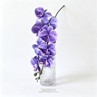 Fleur d'orchidée artificielle en impression 3D à effet réaliste pour la décoration de mariage, 9 têtes