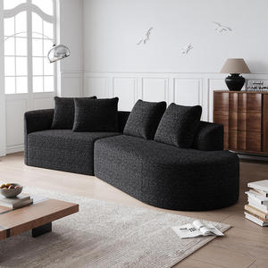 Canapé d'angle convertible moderne rembourré surdimensionné en chenille de 112 pouces, 4 places, assise extra profonde et large, courbé Cloud 4 - Product Image 4