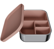 Boîte à lunch rectangulaire pour enfants en acier inoxydable et silicone, sans BPA, de qualité alimentaire, écologique, avec compartiments