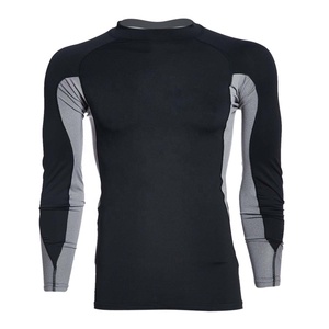 Customized <b>Men</b> Kids Thermal Gym Black High <b>Stretch</b> Long Sleeve Slim Fit Chest Hood Tattoo Padded Color Block Rash Guard - Product Image 2