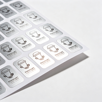 Étiquettes d'emballage pour capsules de café Haoxuan OEM, autocollants adhésifs en PET métallisé avec impression UV sélective pour café en portions individuelles