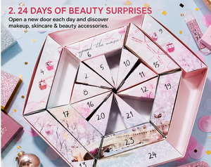 Caja Misteriosa Navideña de Lujo con Forma Hexagonal de 24 Días, con Cajones, de Cartón Rígido, para Regalos de Cosméticos y Joyería - Product Image 6