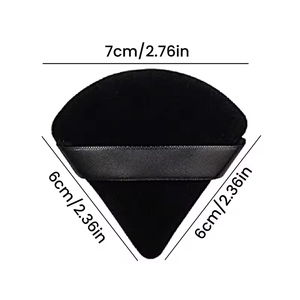 Houppette triangulaire en velours personnalisable avec logo, lavable, double usage, éponge douce pour le maquillage du visage et des yeux - Product Image 5