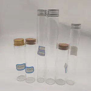 Color transparente tubo de ensayo de vidrio para especias