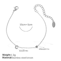 Bracelet Cœur CZ 26 Lettres en Gros, Plaqué Or 18K PVD, Acier Inoxydable, Ne Ternit Pas, Personnalisé pour Couples, Femmes et Hommes