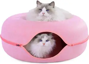 Commercio all'ingrosso a basso prezzo di alta qualità confortevole novità Design Pet letto doppio uso gatto feltro Tunnel nido