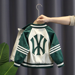 2025 nouveaux vêtements décontractés pour enfants de style coréen, hauts de <span class=keywords><strong>printemps</strong></span> et d'automne pour garçons, vestes de baseball pour bébé - Product Image 6
