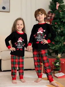 New Plaid Alphabet Parent-Child Printed Homewear Pajama Christmas Pajamas <strong>Family</strong> Plus Size <strong>Clothing</strong> for Women Baby Girls <strong>Set</strong> - Product Image 3