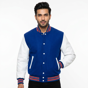 Veste bomber en polaire de qualité supérieure pour homme, vêtements de sport d'hiver 2025, qualité OEM personnalisée, épaisse, respirante, séchage rapide, coupe-vent, style varsity - Product Image 1
