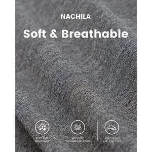 Conjunto de Pijama para Hombre, Camiseta de Manga Corta con Pantalones Holgados, Ropa de Dormir Suave con Cuello en V, Tejido de Fibra de Bambú, 2 Piezas - Product Image 4