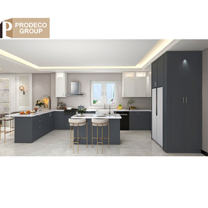 Fábrica de muebles Prodeco, gabinetes de cocina simples y rectos personalizados, juegos de inicio para Apatment - Product Image 2