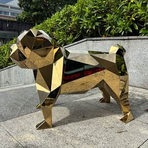 Ornement de jardin bouledogue britannique Statue Pas Cher Acier inoxydable inoxydable 50 70 80 Cm Chien Bouledogue Anglais Sculpture - Product Image 5