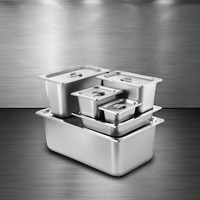 Bac Gastronorme GN en Acier Inoxydable Standard NSF, Conteneur Alimentaire pour Hôtels et Restaurants