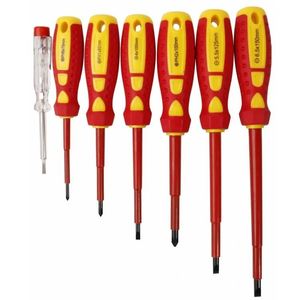 7-Piece Insulated <b>Screwdriver</b> <b>Set</b> With Red And Yellow Handles For Electrical Repairs - Product Image 2