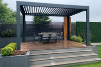 Pérgola Moderna de Alta Gama para Exteriores, Fabricada en Aleación de Aluminio Ecológica, con Techo de Láminas Motorizadas e Impermeables