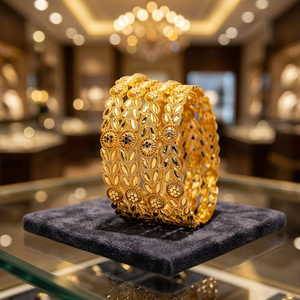 Dye Gold Plated Bangles, Fashion Jewelry Designer Gold Bangles, Traditional Bangles, Luxury Bangles, Brass Gold Filled Bangles. - Product Image 5