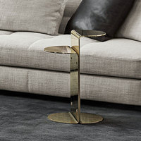 Table basse moderne en acier inoxydable doré, style simple, pour salon, table d'appoint argentée