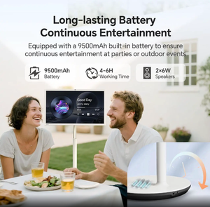 Televisor Inteligente Portátil con Pantalla Táctil Android de 24 Pulgadas y WiFi, Televisor Portátil con Ruedas para Visualización Móvil y Uso Flexible - Product Image 5