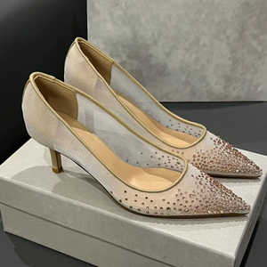 Zapatos de Tacón Alto de Cuero de Diseño de Lujo para Mujer, Sandalias de Verano con Punta en Pico, Zapatos de Alta Calidad - Product Image 2