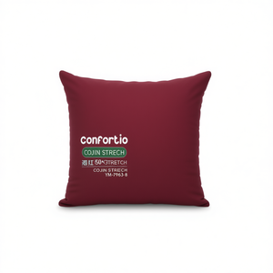 Cuscino e cuscino decorativo elasticizzato di alta gamma in tessuto rosso vino 50x50 - Product Image 1