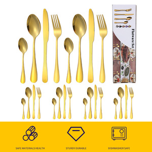 1010 Stainless Steel Cutlery 24-Piece Set Steak Knife Fork Spoon Dessert Spoon Portable Durable Party Dinnerware Set - Product Image 5