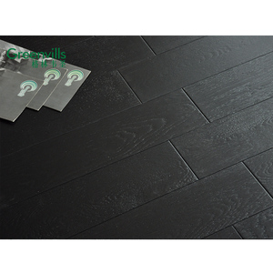 Usine de Guangzhou chêne blanc teinté noir parquet massif préfini - Product Image 3
