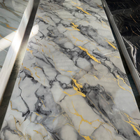 1220x2440mm 3mm Papan PVC Tahan Air Tahan Api Anti UV Warna Marmer Kilap Tinggi Perekat Sendiri Desain Modern Luar Ruangan Dalam Ruangan