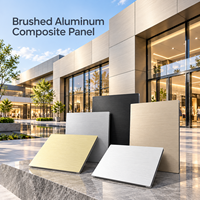 Panneau composite en aluminium brossé argenté de 4 mm 4x8 pieds pour revêtement mural commercial