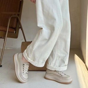 Bottes de randonnée décontractées pour femmes en cuir de vachette, à bout bicolore, basses, pour la marche lente, chaussures de loisirs confortables et tendance - Product Image 4
