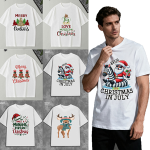 Chúng Tôi Cổ Phiếu Địa Phương Bán Buôn Giáng Sinh Vui Vẻ Rắn Dệt Kim T-Shirt Cho Nam Giới 100% Cotton Unisex 180gsm Tùy Chỉnh In - Product Image 1