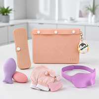 OEM ODM Kit de beauté en silicone, comprenant pinceaux et houppettes de maquillage, sacs de rangement, boîte cadeau personnalisée, collection d'accessoires de maquillage et de soins de la peau Ice