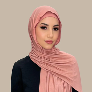 Hijab 2026 personnalisé avec logo, en jersey doux, confortable et extensible, épais, chaud, couleur unie, décontracté, formel, passe-partout - Product Image 1
