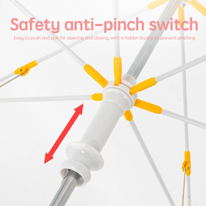 Parapluie pour enfants avec motif de dessin animé, coins arrondis sécurisés et bordure réfléchissante, manche long, toutes saisons, pour la rentrée scolaire - Product Image 6