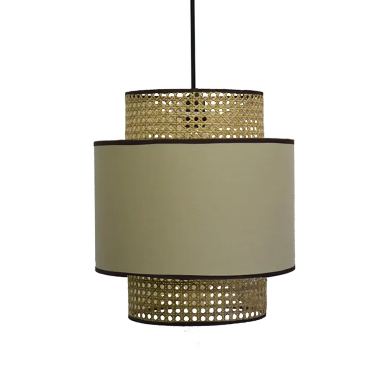New product natural modern bamboo woven-mat lighting vintage pendant lamp