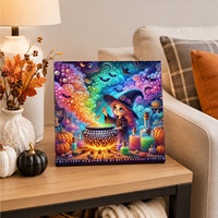 Kit de Peinture Diamant 5D DIY : Mini Poupée Sorcière, Articles de Décoration de Chambre, Cadeau d'Halloween, Vente en Gros pour le Dropshipping