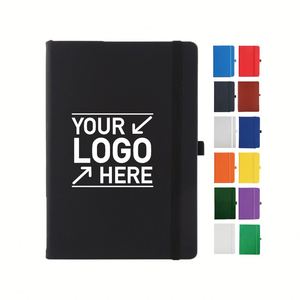 Custom A5 A6 Elastic Strap Pu Journal Diary Notebook Printed Brand Logo Diary Notepad <b>Note</b> <b>Book</b> Wholesale PU Leather Notebook - Product Image 1