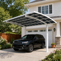Abri de voiture extérieur imperméable en panneaux de polycarbonate avec structure en aluminium, solution de stationnement personnalisée