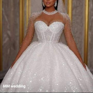 S7745F Drop Shipping New <b>White</b> <b>Lace</b> Royal Bohemian Pattern Chapel Train Standard Size Women Wedding Dresses Elegant Sexy - Product Image 1